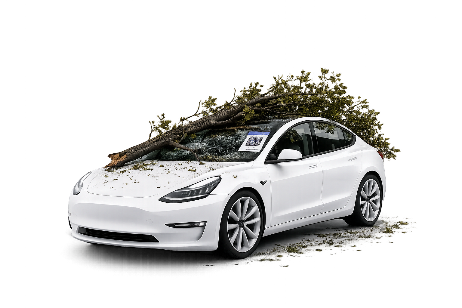 Tree Branch Or Hazard Near Vehicle